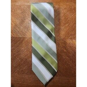 Laurant Bennet Milano Men’s Tie Green Stripe 100% Polyester